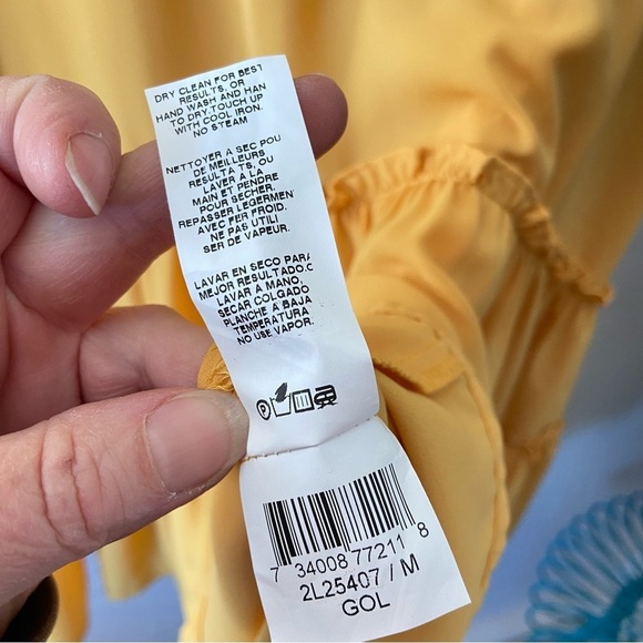 Final Sale!!! KAREN KANE Marigold V-Neck Ruffled High Low Tiered Dress M USA - Picture 10 of 11